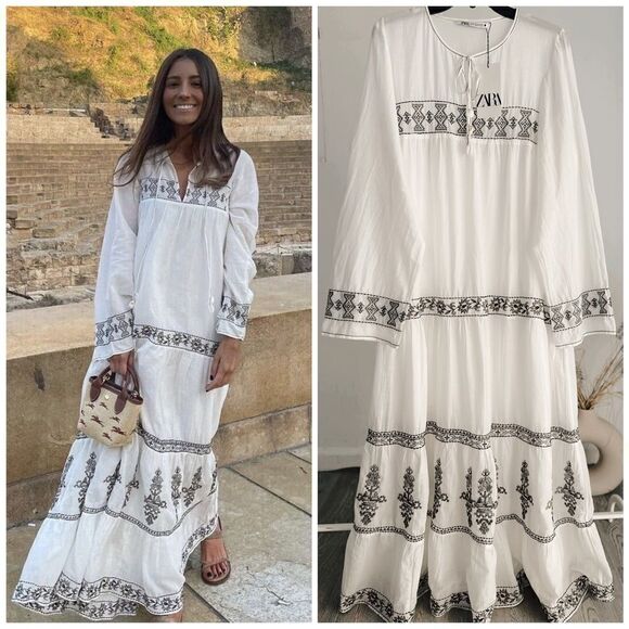 Zara Dresses & Skirts - Zara Cotton Embroidered Dress New